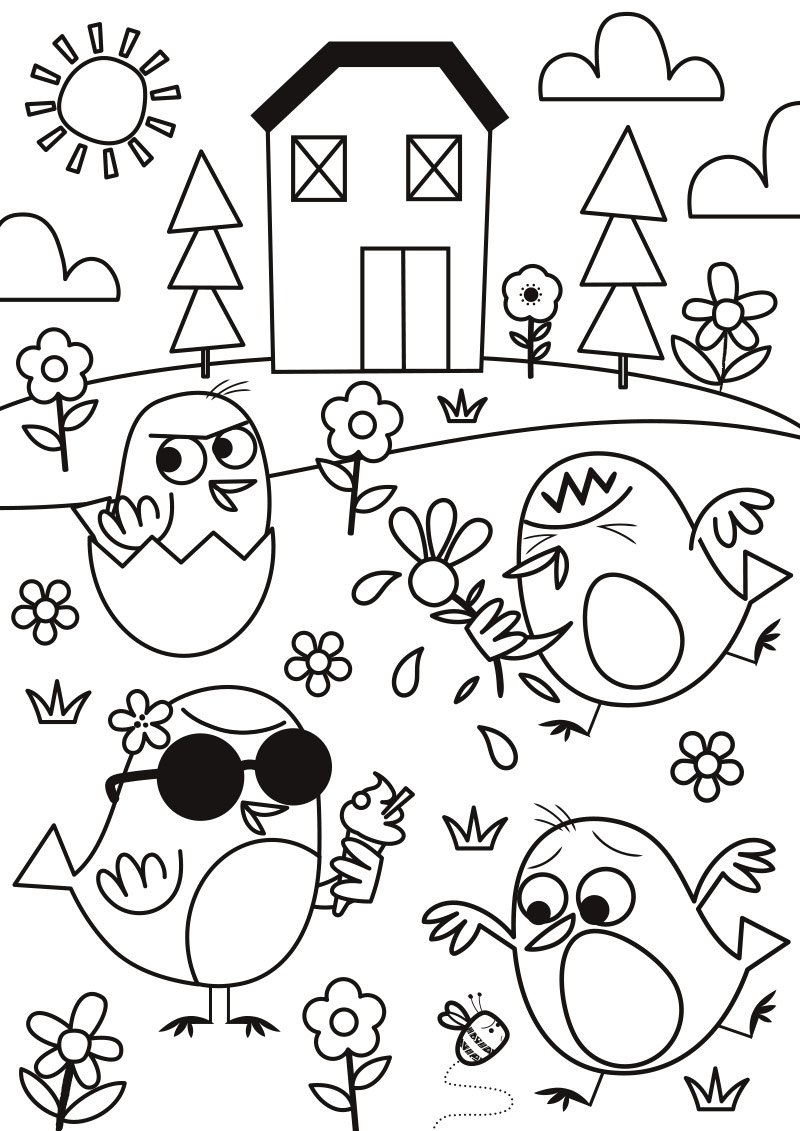 Easter Colouring - Grumpy Chicks